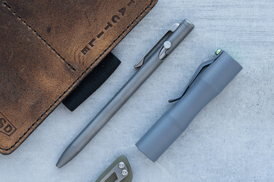 Stonewashed Titanium Slim Bolt Action Pen